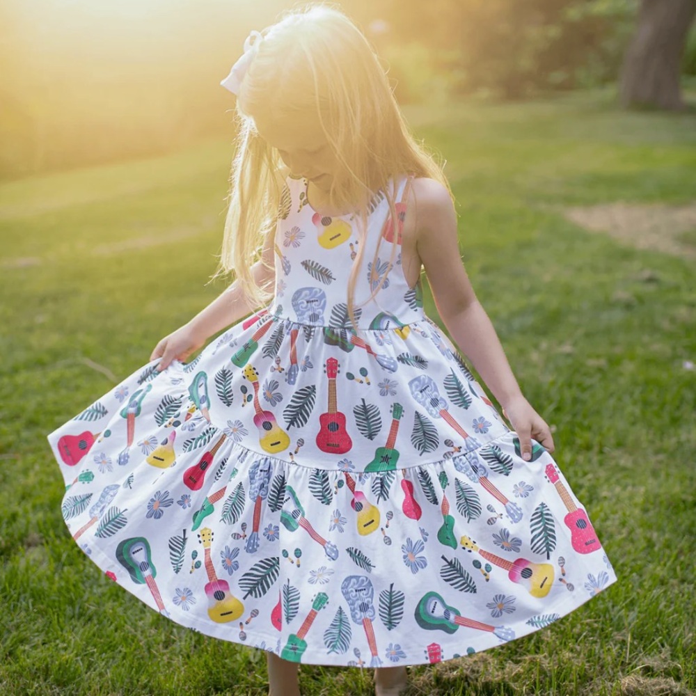 ANISE & AVA UKULELE PARTY COTTON TANK DRESS